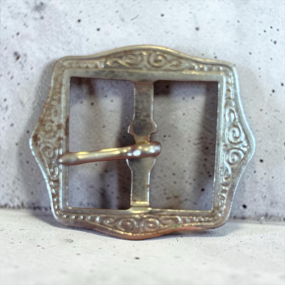 Art Nouveau Shoe Buckle Brass Tone Scroll Engraved Victorian Edwardian Slide